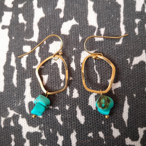 Turquoise 'Wobble' Drop Earrings - Picture 4 of 4